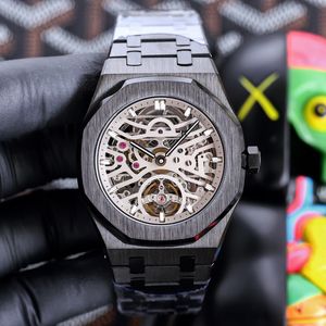 Orologio da uomo vuoto di design Orologio con movimento meccanico automatico di lusso Orologio da uomo d'affari di moda da 45 mm in acciaio inossidabile Montre De Luxe regalo da uomo