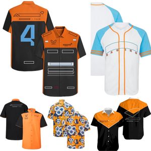 2024 New F1 Mens Shirts Formula 1 Team Casual Shirts for Men Summer Short Sleeve Large Size Beach Shirt Mens Office Button Up Blouses