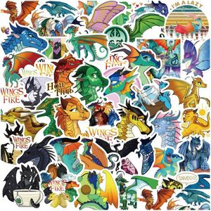 Naklejki samochodowe 50pcs Wings of Fire Dragon Animal Cartoon naklejka DIY TELEFON LAPTOP LAGE SKATABORD ITI KACALE DOBRA Zabawa dla dzieci DHP0Z