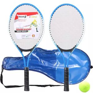 1 Paar Kinder-Tennisschläger-Set aus Eisen, 2 Stück Legierungs-Nylonschläger, ein Ball mit Tasche für Anfängertraining im Freien 240124