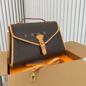 2024 Envelope Messenger Bag Vintage Bolsas de Ombro Bolsas Flap Fivela Magnética Crossbody Bolsa Carta Impressão Gold Hardware Interior Zipper Bolso Removível