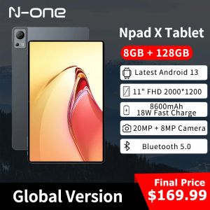 N-one NPad X 11'' Tablet PC Android 13 2000x1200 FHD MTK G99 8GB RAM 128GB ROM 8+20MP+2MPCamera 18W PD Fast Charge