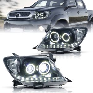 Car Turn Signal Head Light Assembly for Toyota Hilux LED Daytime Running Headlight 2005-2014 High Beam Projector Lens
