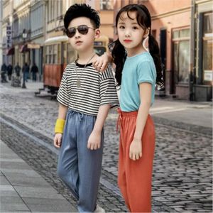 Byxor 2024 Summer Girls Kids Cotton Mosquito-Proof Thin Pants Baby Children Long Pant kläder 2-12T