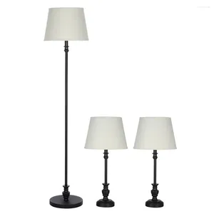 Table Lamps Traditional 3-Piece Lamp Set Bronze Finish Book Lights Desk