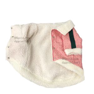 Abiti per cani designer con lettere classiche Abbigliamento per cani invernale Abbigliamento caldo cappotto per cani pilota per cani cappotti per cogni freddi per cagnolini rosa l a936