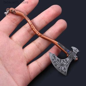 Keychains Lanyards God of War 5 Kratos Leviathan Ax Key Chain Guardian Shield Pendant Keychain For Women Men fans bilknappen smycken Q240201