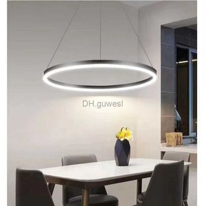 Lâmpadas pendentes Modern LED Chandelier Círculo Anel Lâmpada de Teto Luster Room Decor Para Quarto Cozinha Sala de Jantar Pendurado Lâmpada Decoração de Casa YQ240201