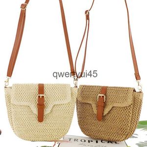 Shoulder Bags Paper debate straw woven soulder buckle bag casual beac womens crossbodyH2421