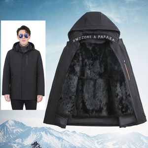 Mens Fur Pie Overcomes Designer Winter Detachable Inner Tank Warm and Slim Fit Coat 24Y5