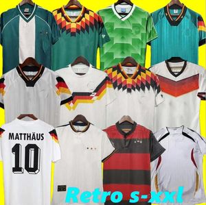 كأس العالم 90 92 94 98 88 Germany Retro Littbarski Ballack Soccer Jersey Klinsmann Rues Matthias Home Shirt Kalkbrenner Bierhoff Vintage Classic Football Kids Kit