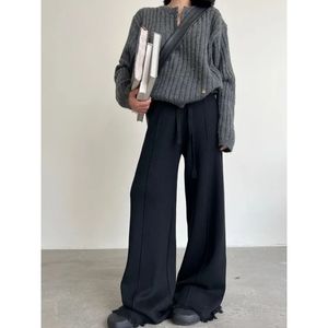 Qweek y2k preto calças de malha mulher vintage baggy harajuku sweatpants coreano moda primavera oversized causal calças estéticas 240201