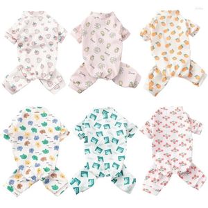 Dog Apparel Spring Pajamas Pet Clothes For Small Dogs Fashion Print Puppy Jumpsuits Cute Soft Cat Onesie Outfits