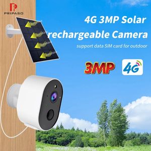 Telecamera SIM Card dati 3MP Outdoor Solar PIR Motion Surveillance IP66 Impermeabile bidirezionale Audio NightVision IP Cam Sicurezza domestica