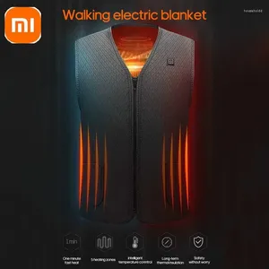 Smart Home Control Xiaomi Electric Heated Vest Jacket 5 Areas Heating Cotton USB Infrared Women Men Thermal Winter Warm For Outdoor