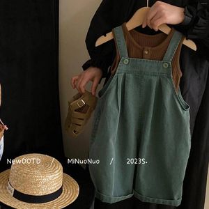 Trousers Children Clothing Summer Denim Baby Casual Simple Suspenders Korean Style Fashion One Piece For Boys And Girls