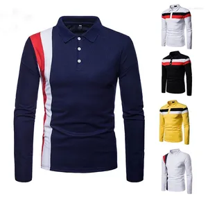 Polo da uomo 2024 Abbigliamento maschile Primavera Alta qualità Manica lunga POLO Camicie/Uomo Slim Fit Risvolto Camicie per il tempo libero/Moda Top Taglie forti S-3XL