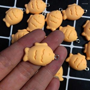 Charms 10pcs Kawaii Fish Shape Bread Biscuit Resin Lovely Animal Food Pendant For Earring Keychain Diy Jewelry Make