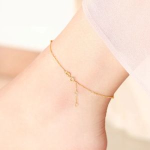 Anklets ZHIXI Genuine 18K Gold Anklet Pure AU750 Yellow White Rose Gold Fine Jewelry for Women Luxury Gift J500