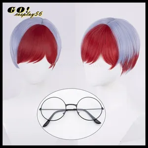 Party Supplies Scarlet Violet Penny Botan Cosplay Wig Red Blue Short Bobo Straight Hair Synthetic Bangs Heat Resistant Anime Game Headwear