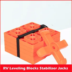 Todo o terreno rodas rv língua jack suporte 5 pçs blocos de nivelamento características durável resina construção estabilizador jacks design de bloqueio