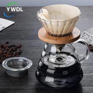 YWDL 300500700 ml Glas-Kaffeekanne mit Filter, Tropfbrühgerät, wolkenförmiger Wasserkocher, Kaffeebereiter, Utensilien, Teekanne, 240130