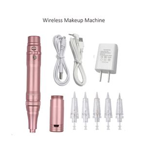 Rose Gold Professional Dermograph Wireless Permanent Makeup Machine Pen Beauty Eyebrow Tattoo Machine 240122