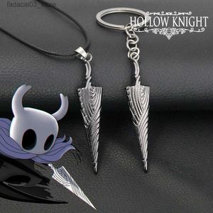 Keychains Lanyards Game Hollow Knight Bone Nailchains The Pale King Figure Key Chain Jewelry Gift for Women Men Metal Keyring Trinket Q240201