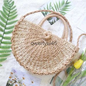 Shoulder Bags 2020 New Women Straw Bag Summer Fasion Trendy Round Mixed Color Woven Soulder Messenger Beac Travel cross body bagsH2421