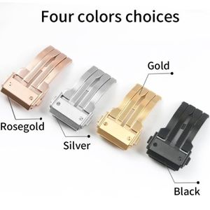 Stainless Steel Watch Clasp for for HUB 18mm 20mm 22mm 24mm Black Silver Rose Gold Brushed Deployment Watchband Buckle1235v