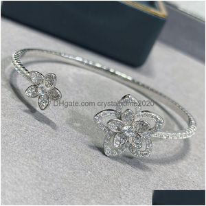 Kette Designer Gold Sier Mode Männer und Frauen Anhänger Diamant Blume Armbänder Hochzeit Spezielles Design Schmuck Qualität Drop Lieferung DHSVF