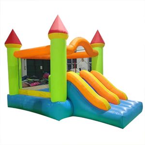 10x13ft uppblåsbar PVC Bouncy Castle Wslide Combo Jumping House Double Slide Bounce Trampoline for Children Outdoor 240127