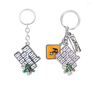 キーチェーンMuti-Pendant Key Holder PS4 Xbox PC KeyFobゲームGTA v Grand Theft Auto 5ファンのためのキーチェーンチェーンリングllaveros