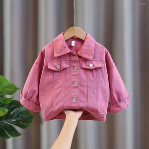 Jaquetas meninas denim jaqueta outono roupas pouco bebê moda crianças casual top crianças casaco para menina 0 2 4 67y