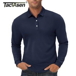 TACVASEN Langarm-Poloshirts für Herren, schnell trocknend, leicht, Golf-Poloshirts, lässiges Arbeits-T-Shirt, Sport-T-Shirts, Pullover, Tops, Herren, 240129