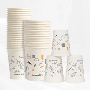 Copos descartáveis canudos conjunto de copo de papel premium - água ideal para uso doméstico e comercial