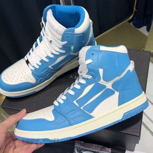 Amiiris 2024 Kalın Ayakkabı Skel Sneaker High-Endy Ayakkabı Tıknaz Tasarımcı Top High Moda Botları Deri Erkek Tabanlar Yüksek Üst Sevenler Kalite Kemik Tahtası 9go9