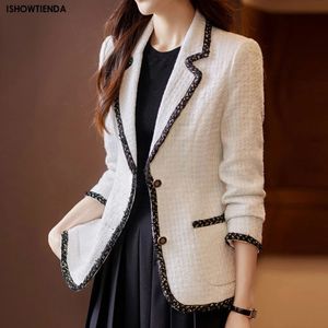 2024 frühling Hohe Qualität Kleine Duft Tweed Jacke Mantel frauen Herbst Winter Street Short Mantel Dame Oberbekleidung Frau Kleidung 240123