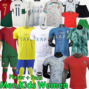 2024 Portugalia Ronaldo 23/24 Al Nassr FC Soccer Jerseys Men Sets Kit Kit Women Player Wersja długoterminowa Al-Nassr Boys Football Shirt Bernardo Joao Felix Mundums 2023