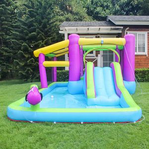 4x2.8x1.9mH atacado inflável parque de corrediça de água bouncy castelo bounce casa jumper combo para crianças festa ao ar livre com ventilador de ar