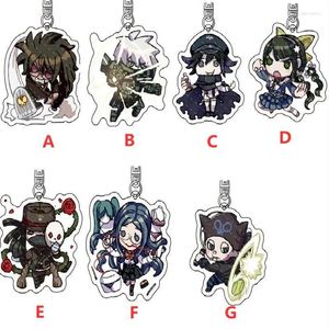 Portachiavi Portachiavi Anime Danganronpa Shinguuji Korekiyo Shirogane Tsumugi Acrilico Portachiavi Cinghia Figura Accessori Appesi 6 cm