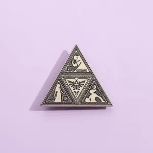 Brooches Vintage Triangle Enamel Pins Adventure Games Cosplay Lapel Badge Brooch Clothes Collar Backpack Jewelry Accessories Gift