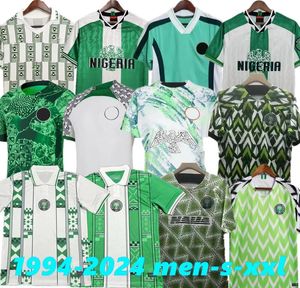 Nigeria 2024 Soccer Jerseys Osimhen 18 19 22 23 24 Nigeriansk fotbollsskjorta Okocha Kanu Babayaro 2018 Fans Player Version 94 96 98 Training Uniform 94 96 98 Retro Retro