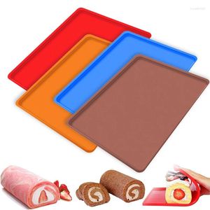 Baking Tools Large Silicone Swiss Roll Cake Mat Flexible Non-Stick Tray Sheet Bakeware Pan Mold Sheets With Edges