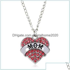 Pendant Necklaces Pretty Necklaces Pendant Fashion Crystal Rhinestone Heart Mom Mum Daughter Sister Necklace Family Gifts Drop Drop De Dhikp