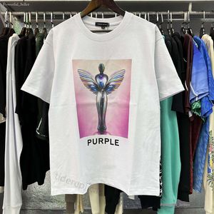Purple Shirt Mens T Shirt Designer T Shirts Women Tshirt Graphic Tee Sports Clothing Clothes Tshirts Cotton Street Graffitir High Street Hipster Löst passande 4607