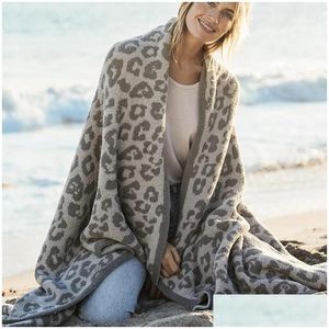 Cobertor Meia Lã Ovelha Malha Leopard P Drop Delivery Dhici