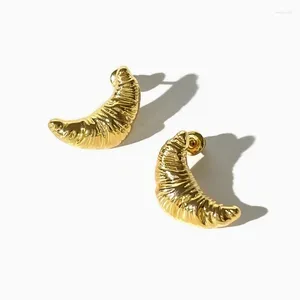 매달린 귀걸이 allme 독특한 디자인 메탈릭 크로와상 달 드롭 여성 14K 실제 금도금 놋쇠 불규칙한 진술 귀걸이