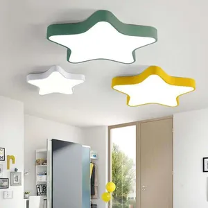 Ceiling Lights Dimmable Macaron Children's Room Boy Girl Bedroom Study Lamp Warmromantic Princess Five-pointed Star