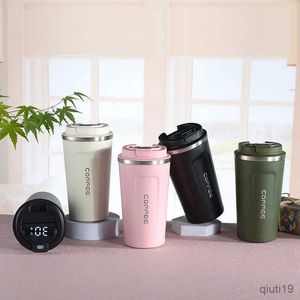 Thermoses 380/510ml Thermos Coffee Mug Stainless Steel Coffee Cup Temperature Display Vacuum Flask Thermal Tumbler Insulated Water Bottle